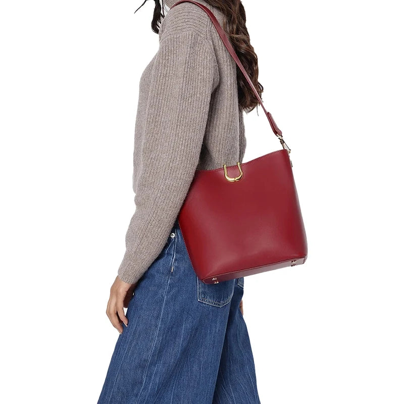Classic Leather Women's Shoulder Bag - Jus Shon Co - product image 2