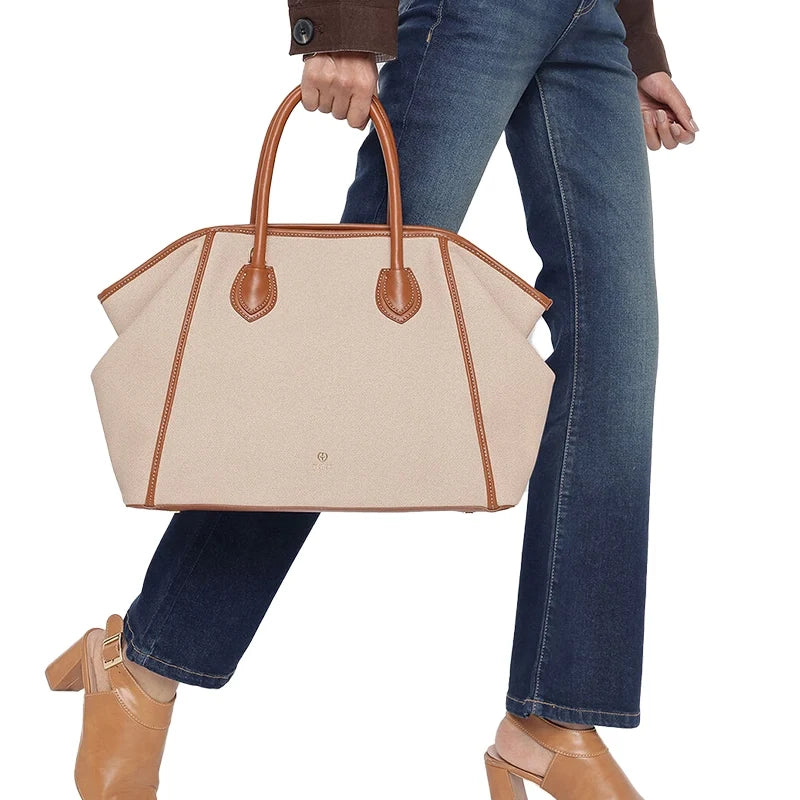 Leather Canvas Women's Tote Bag - Jus Shon Co - product image 3
